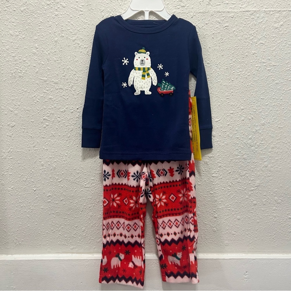 Cat & Jack Polar Bear Christmas Pajamas Unisex NEW 18M